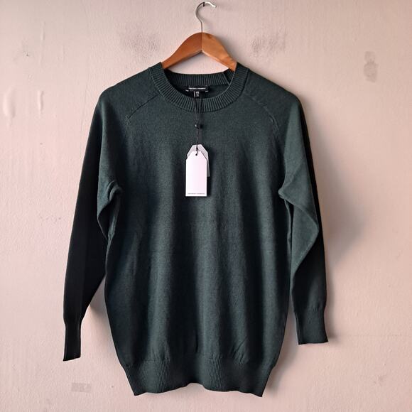 NWT Universal Standard Eco Relaxed Core Sweater Crewneck Green Women's Size 00 - Picture 3 of 8